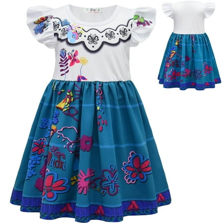 Kids Mirabel Costume Dress Cosplay Mirabel Madrigal Princess Skirts Outfits