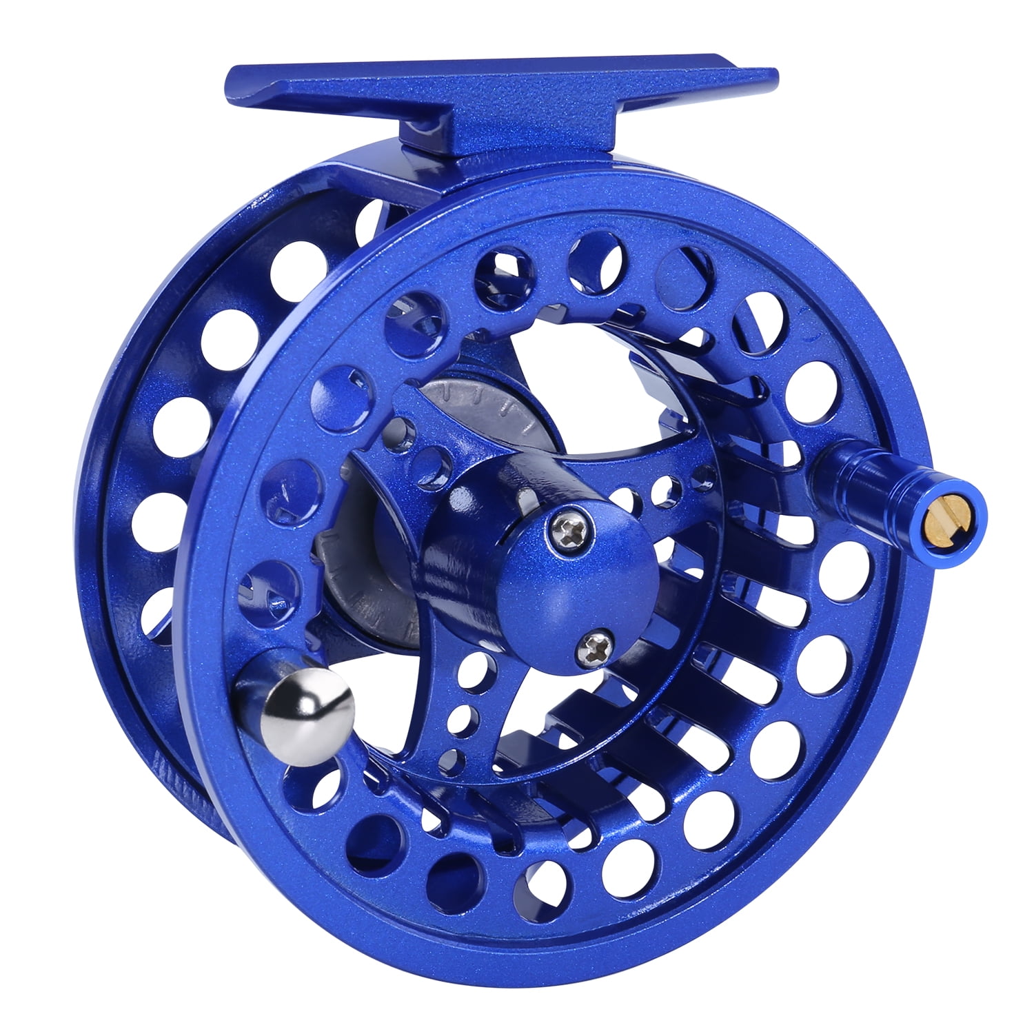 Sougayilang Fly Fishing Reel 5 Colors CNC Full Metal Aluminum 5/6wt Fishing Tackle, Size: Large, Blue