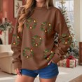 thumbnail image 6 of Jkety Christmas Vacation Shirt Christmas Sweatshirts For Women Funny Holiday T Shirts Long Sleeve Snowflake Funny Cute Pullover Sweatshirts Xmas Tree Brown,XL, 6 of 7