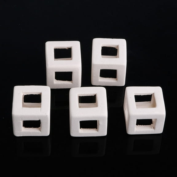 Ceramic Aquarium Decoration Mini White Cubic Cave Safe Ornament Fish for Landscape Accessories Betta Fish Hideout