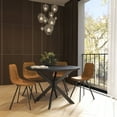 thumbnail image 6 of LeisureMod Markley Leather Dining Chair With Metal Legs Set of 2 Light Brown, 6 of 7