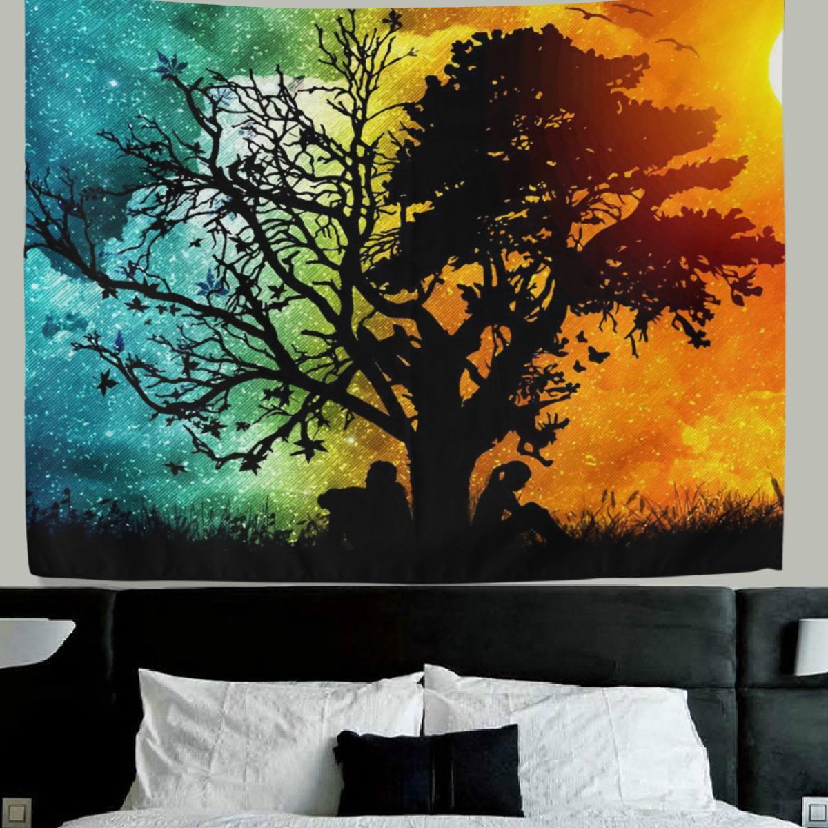 Colorful Tree Tapestry Forest Wall Hanging Tapestry Room Bedspread Home Decor 