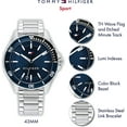 thumbnail image 4 of Tommy Hilfiger 1792012 Men's Logan Blue Dial Steel Bracelet Watch, 4 of 6