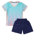 thumbnail image 3 of Alvivi Kids Boys Soccer Jerseys Football Training Shirt Uniform with Shorts Sportwear Sets Light Blue 15-16, 3 of 7