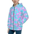 thumbnail image 2 of Xecao Purple Dragon Scales Pattern Zip Up Hoodies for Boys Girls, Sweatshirt with Pockets-Medium, 2 of 6