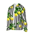 thumbnail image 2 of Rocae Lemons on Striped Print Breathable Sun Protection Hoodie Quick-Dry Lightweight Long Sleeve Hoodie Unisex Running Sports Shirt XX-Large, 2 of 9