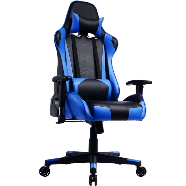Chaise de Gaming avec Dossier Inclinable, Style Course Chaise de Bureau Dossier Haut