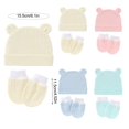 thumbnail image 3 of BJBSJSZ Newborn Baby Hat and Mittens Set, Bear Ears Toddler Infant Beanie Caps Newborn Hospital Hat for Baby Boy Girl 0-3 Months, Newborn Hats for Boys Girls, 3 of 5