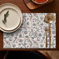 thumbnail image 4 of White Pioneer Flower and Paisley Pattern Summer Placemats Table Placemats Set Of 6-Linen Kitchen Washable Placemats Table Mats 11.8"x17.7" Non-Slip Heat Resistant, 4 of 5