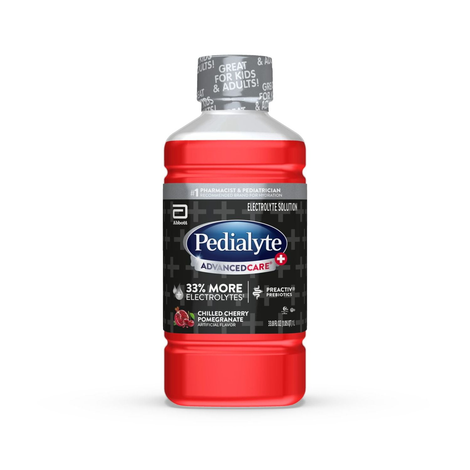 (2 pack) Pedialyte AdvancedCare Plus Electrolyte Drink, Chilled Cherry Pomegranate, 1 Liter