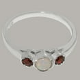 thumbnail image 6 of LBG British Made 925 Sterling Silver Natural Opal & Garnet Womens Engagement Ring - 33 size options - Size 4.5, 6 of 7