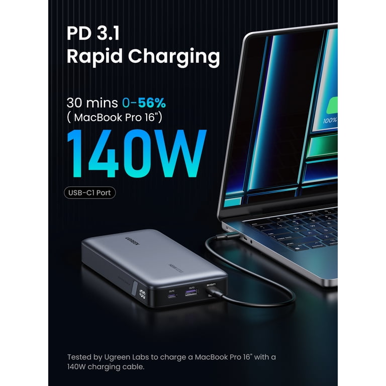 UGREEN 145W 25000mAh Power Bank, USB C Portable Charger for Laptop