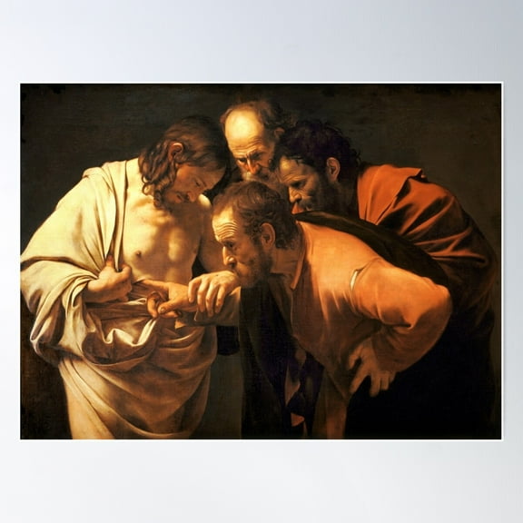 Caravaggio - The Incredulity Of Saint Thomas - Bigart Poster Wall Art, Modern Wall Decor For Living Room Bedroom, 24x36 UNFRAMED