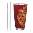 thumbnail image 1 of Año de la serpiente 2025 Feliz Año Nuevo chino 2025 Vaso de acero inoxidable Taza de café de viaje de 20 oz Taza térmica portátil con tapas, 1 of 7