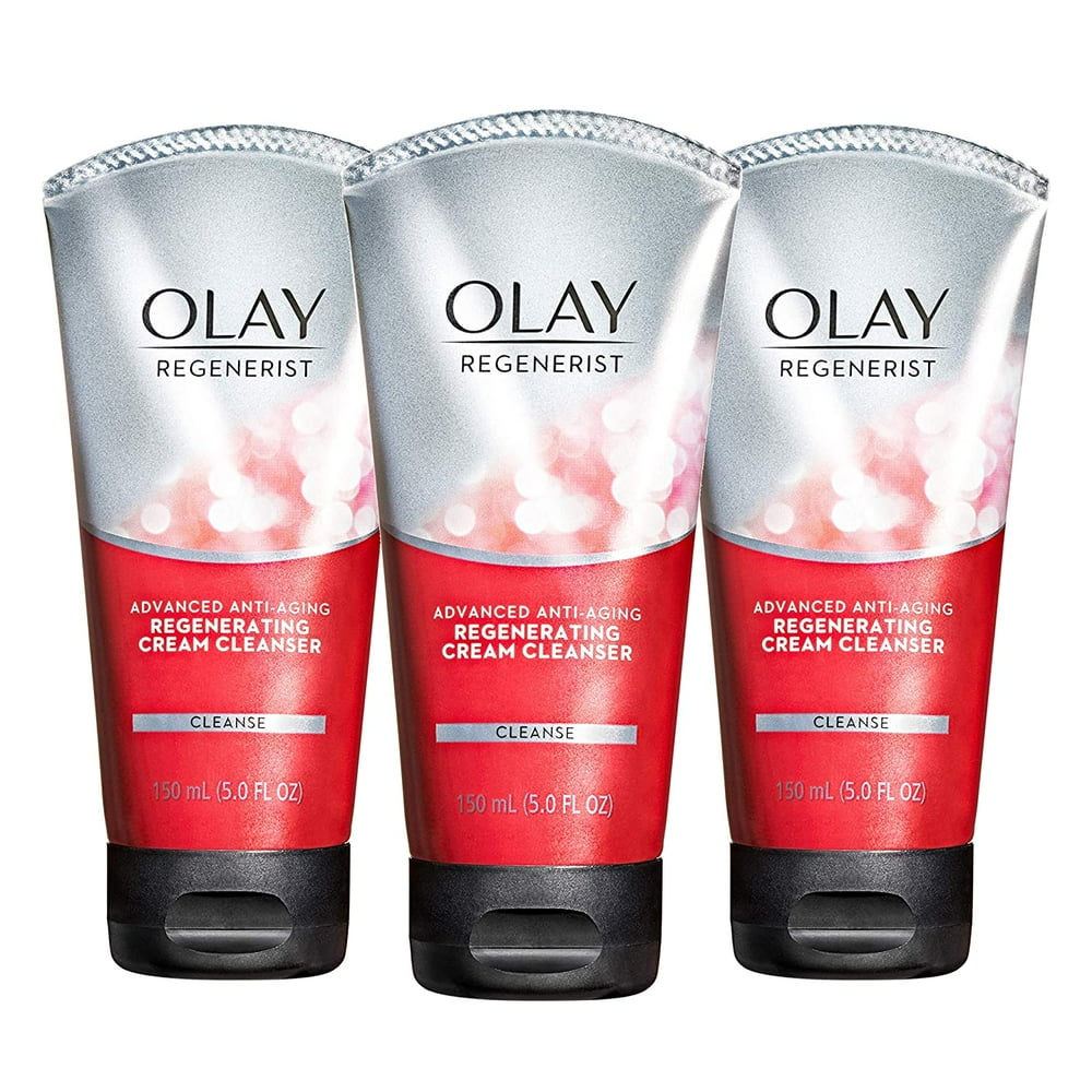 Olay Regenerist Regenerating Cream Cleanser Face Wash, 5 fl oz, Pack of