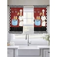 thumbnail image 5 of Fat Chef Sheer Curtains 54 Inch Length 2 Panels Set for Living Room/Bedroom, Black White Checkered Farmhouse Red Kitchen Cook Curtain Sheers Drapes Rod Pocket Curtains Window Treatment 52''x54''x2, 5 of 7
