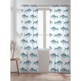 thumbnail image 2 of Sheer Curtains 108 Inches Long 2 Panels Set for Living Room, Coastal Fishes Semi Sheer Curtains for Windows, Summer Watercolor Ocean Animals Voile Window Treatments Rod Pocket Curtain, 2 of 7