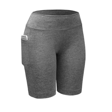Women's Fashion Quick Dry Brethable Athletic Pocket Sports Compression Shorts Workout Trousers Fitness Running Stretch Yoga Gym