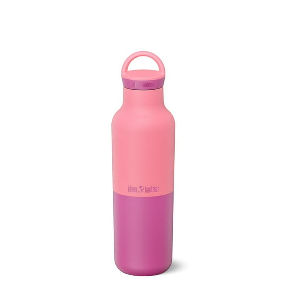 Klean Kanteen Rise Classic Insulated Water Bottle - Keep Drinks Cold for 65 Hours - Stainless Steel - Insulated Water Bottle - Leak & Sweat-Proof - Arch Loop Cap - 20 oz - Pink Lemonade