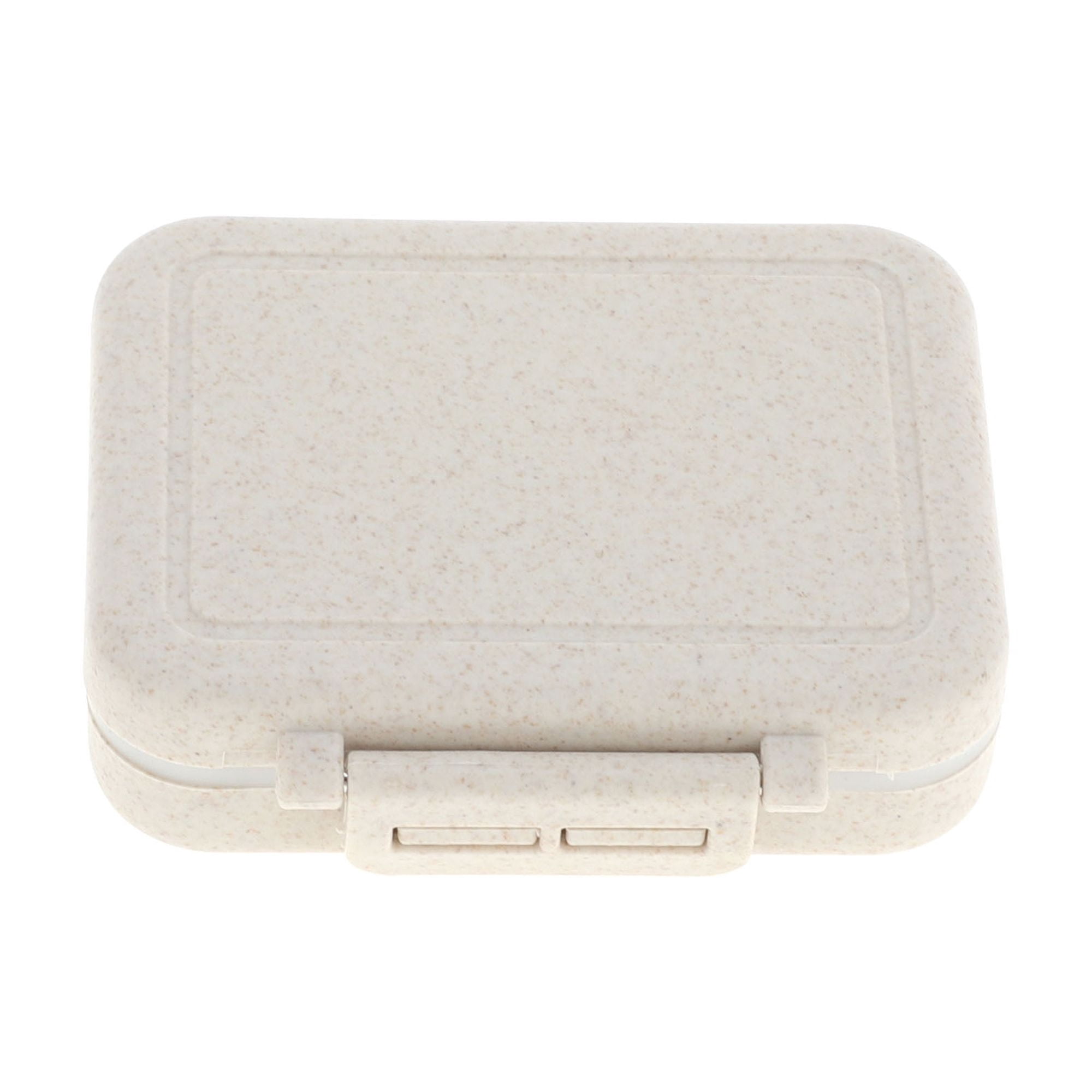 Unique Bargains 3 Grids Single Layer Pill Box for Travel 1 Pc Beige