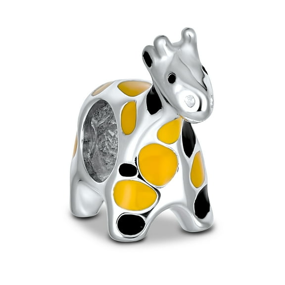 Bling Jewelry Womens Orange Black Jungle Zoo Animal Charm Bead for European Bracelet Sterling Silver