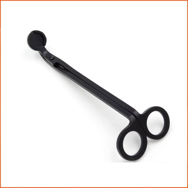 Cortadora de mechas para velas, cortadora de mechas, tijeras para mechas, cortadoras de mechas para velas, cortadoras de mechas de acero inoxidable (negro mate, 2 unidades)