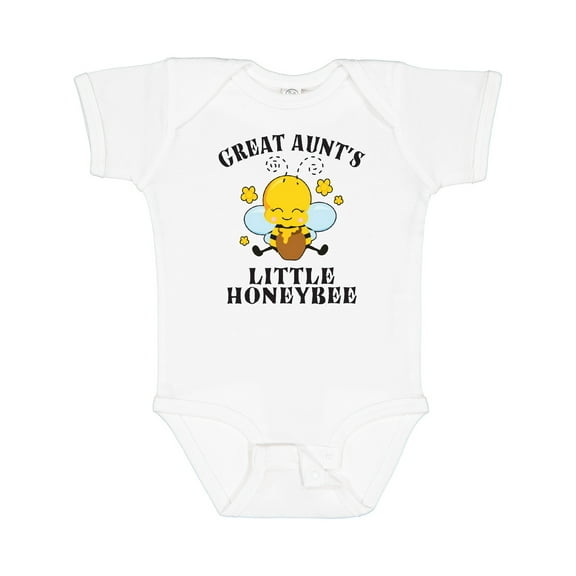 Inktastic Cute Bee Great Aunt's Little Honeybee with Stars Boys or Girls Baby Bodysuit