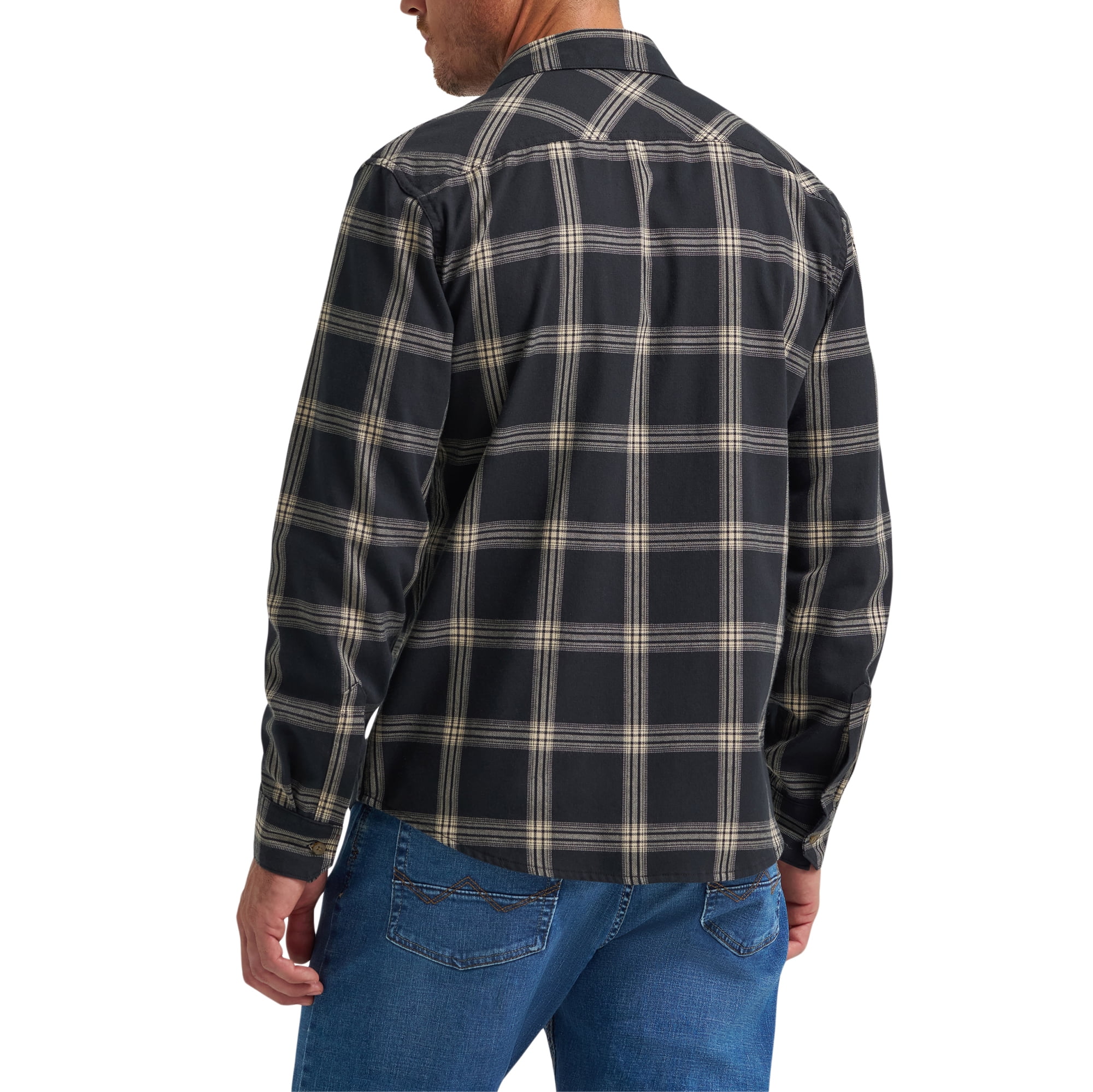 Wrangler® Men's Slim Fit Long Sleeve Woven Twill Shirt with Sunglasses Cleaner, Sizes S-5XL