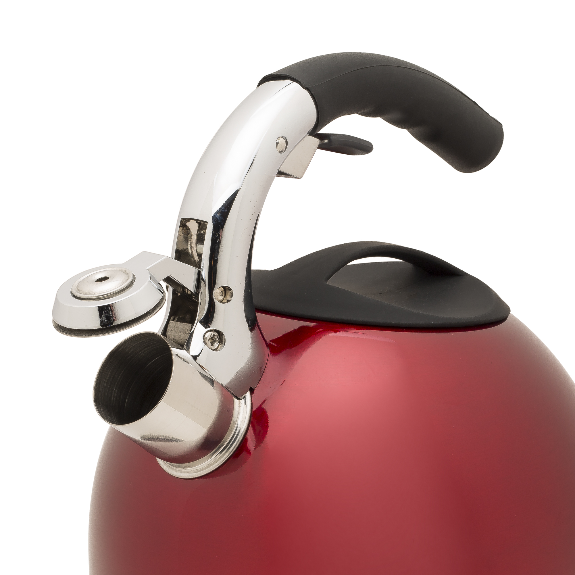 Primula Soft Grip 3 Qt. Stainless Steel Whistling Kettle - Red - image 5 of 8