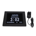 thumbnail image 2 of Digital Día Calendario Reloj Auto Oscurecimiento Alarma Día Reloj Negro Para Personas Mayores, 2 of 7