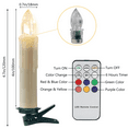 thumbnail image 4 of FCMSHAMD Flameless Candles Battery Powered Remote Control 4 inch LED Taper Candles with Clip, Multi-Color Flickering Warm White Lights Candle Sticks, Christmas Candles for Tree, Pack of 10, 4 of 8