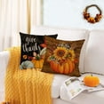 thumbnail image 3 of Set of 4 Fall Pillow Covers 18x18 Inch Thanksgiving Pumpkins Throw Pillows Covers Autumn Harvest Sunflower Decorative Cushion Covers Outdoor Sofa Couch Pillow Cases Fall Decorations (18 by 18), 3 of 5