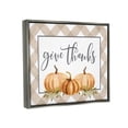 thumbnail image 3 of Stupell Industries Give Thanks Calligraphy Autumnal Tartan Pumpkin Border Graphic Art Luster Gray Floating Framed Canvas Print Wall Art, Design by Lettered and Lined, 3 of 6