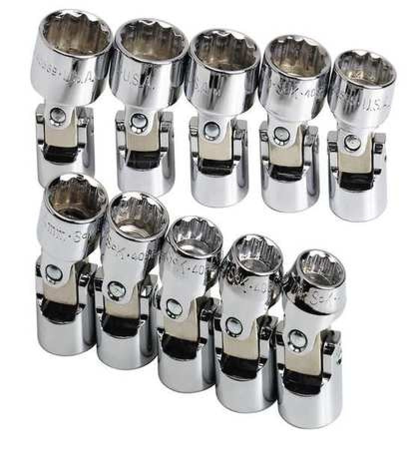 SK PROFESSIONAL TOOLS 3911 3/8 in Drive Socket Set, Metric, 10 pcs