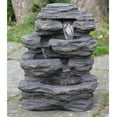 thumbnail image 3 of Northlight 24" Prelit LED 3-Tiered Stonelike Outdoor Patio Garden Water Fountain - Gray/Brown, 3 of 7