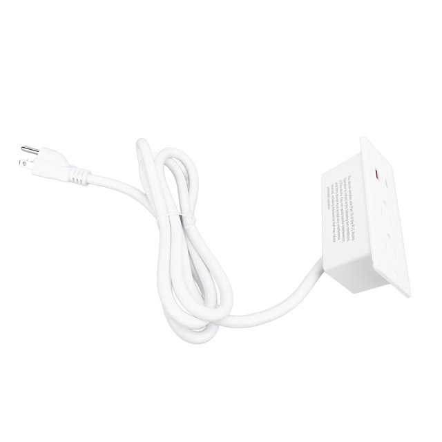 Recessed Power Strip with 2 Outlets, USB C and USB A Ports, Smart Charging Technology Embedded in Desktop, Ideal for Furniture Use