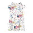 thumbnail image 7 of Gubotare Fourth of July Girl Dress Baby Girls Dress Casual Flutter Sleeve Swing Sundress Birthday Party Summer Playwear Dresses (White,Size 11-12 Years), 7 of 7