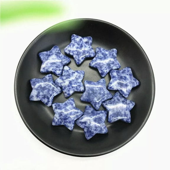 MATROOY 50pcs Natural Sodalit Stone Star Crystal Gemstone Chakra Healing Stone 20mm