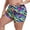Multicolor, variant on Women's Plus Size High-Waisted Ruched Board Shorts Boyshorts Swim Bottoms Black Swim Shorts Size Large