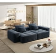 thumbnail image 6 of Modular Sectional Sofa with Chaise Lounges, DIY Combination Tufted Sofa Set, Sparkling Chenille Fabric, No Assembly Required, Blue, 6 of 9