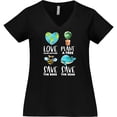 thumbnail image 3 of Inktastic Earth Day Plant a Tree Save the Bees Save the Seas Love Your Mother Earth Women's Plus Size V-Neck T-Shirt, 3 of 5