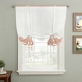 thumbnail image 2 of Orange Striped Balloon Curtains for Bedroom/Front Door/Bathroom, Abstract Modern Geometric Stripes Tie Up Curtains 63 Inch Length Light Filtering Kitchen Curtains Shades for Windows 46"x63", 2 of 8