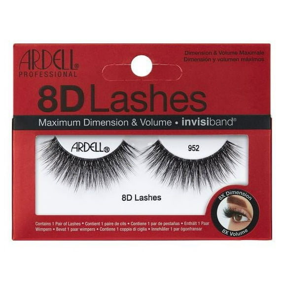 952 , Ardell Professional 8D Lashes , Hair Scalp Skin Body - Pack of 1 w/ SLEEK Teasing Comb