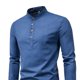 thumbnail image 3 of Mens Casual Shirt Stand Up Collar Ergonomic Mens Slim Half Open Shirt Long Sleeve Breathable For Daily Wear ANGGREK Otros, 3 of 7