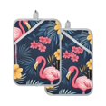 thumbnail image 7 of Yayeee Pot Holders Kitchen Heat Resistant with Pocket 7"x9.8" Cotton Oven Cooking Hot Pads, Red Floral Flamingo, 7 of 7
