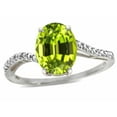 thumbnail image 2 of Star K� Big Stone Oval 10x8 Genuine Peridot Bypass solitaire engagement promise ring, 2 of 9