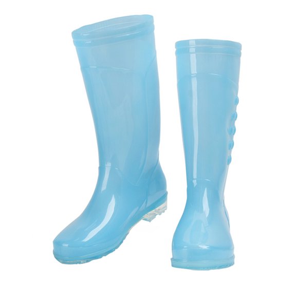 1 par de botas de lluvia transparentes mujeres botas de lluvia alta prácticas botas de lluvia
