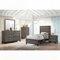 thumbnail image 4 of Twin Size Grey Oak Platform Bed Frame - No Box Spring Needed - Sturdy & Silent for Bedroom, 4 of 6