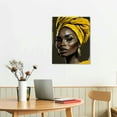 thumbnail image 3 of Nawypu African American Canvas Wall Art Abstract Black Woman Art Yellow Hair Black Girl Painting Woman Portrait Picturefor Living Room Bedroom Decor, 3 of 5