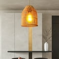 thumbnail image 2 of FRCOLOR rustic lampshade Basket Pendant Light Rattan Lampshade For Ceiling Light Rustic Chandelier Light Cover Pendant Light Ceiling Light Cover,9.06"X7.09"X7.09", 2 of 5
